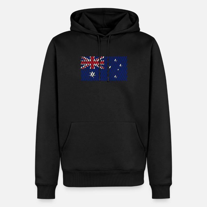 Drapeau australien - Sweat à capuche Premium bio Homme - noir
