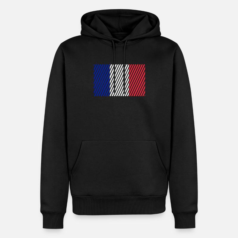 Français drapeau - Sweat à capuche Premium bio Homme - noir