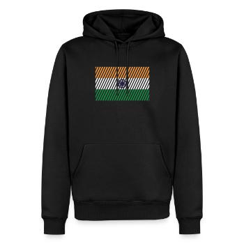 Drapeau de l’Inde - Sweat à capuche Premium bio Homme - noir - Devant - Nico (187cm)
