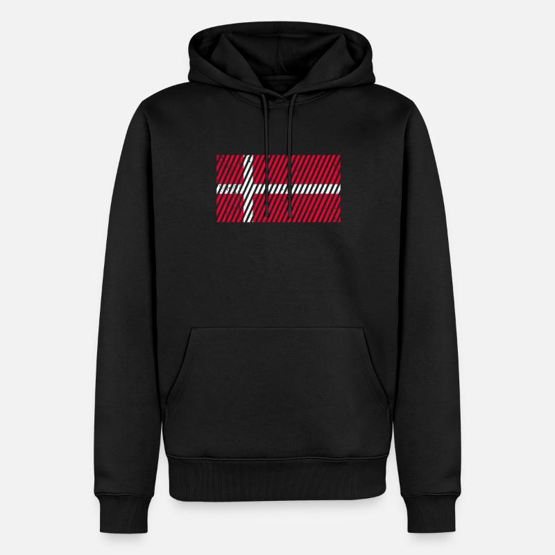 Drapeau du Danemark - Sweat à capuche Premium bio Homme - noir