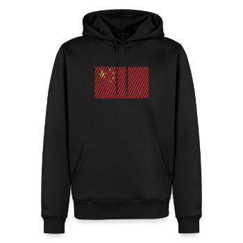 Drapeau de la Chine - Sweat à capuche Premium bio Homme - noir - Devant - Nico (187cm)
