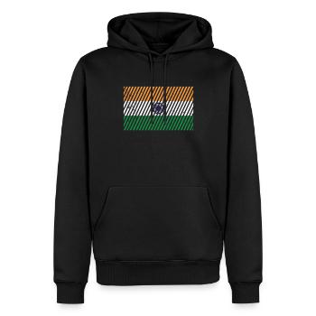 Drapeau de l’Inde - Sweat à capuche Premium bio Homme - noir - Devant - Nico (187cm)