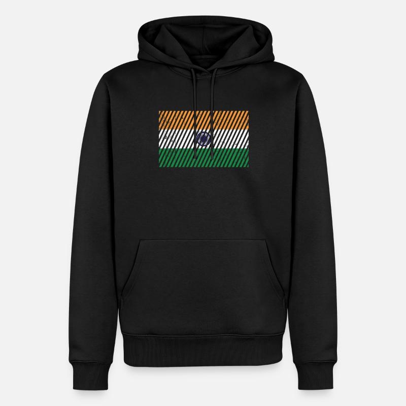 Drapeau de l’Inde - Sweat à capuche Premium bio Homme - noir