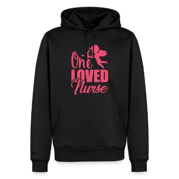 KRANKENSCHWESTER One Loved Nurse - Männer Premium Bio Hoodie - Schwarz - Vorne - Nico (187cm)