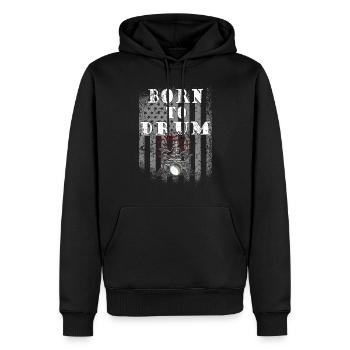 Born to drum - drummer - Men’s Premium Organic Hoodie - black - Front - Nico (187cm)
