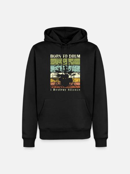 Born to drum - drummer - Men’s Premium Organic Hoodie - black