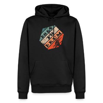 Zum Trommeln geboren - Schlagzeuger - Männer Premium Bio Hoodie - Schwarz - Vorne - Nico (187cm)