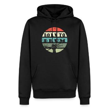 Born to drum - drummer - Men’s Premium Organic Hoodie - black - Front - Nico (187cm)