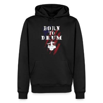 Born to drum - drummer - Men’s Premium Organic Hoodie - black - Front - Nico (187cm)