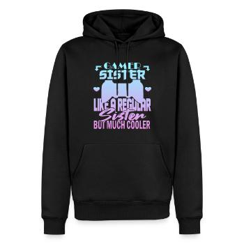 Sœur Gamer - Sweat à capuche Premium bio Homme - noir - Devant - Nico (187cm)