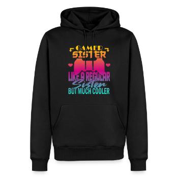Sœur Gamer - Sweat à capuche Premium bio Homme - noir - Devant - Nico (187cm)