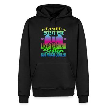 Sœur Gamer - Sweat à capuche Premium bio Homme - noir - Devant - Nico (187cm)