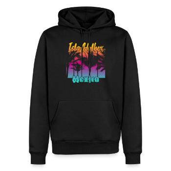 Isla Holbox Mexico - Männer Premium Bio Hoodie - Schwarz - Vorne - Nico (187cm)