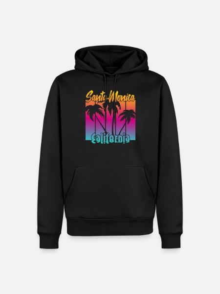 Santa Monica California - Men’s Premium Organic Hoodie - black