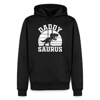Dino Daddy Papasaurus Dinosaure Papa Dino Daddys - Sweat à capuche Premium bio Homme - noir - Devant - Nico (187cm)