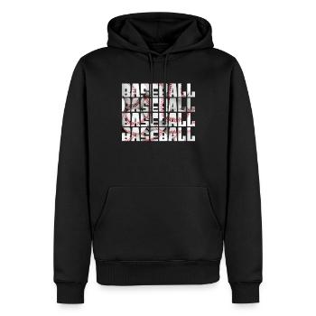 baseball - Männer Premium Bio Hoodie - Schwarz - Vorne - Nico (187cm)