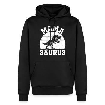 Maman Saurus Mama Dinosaure - Mamasaurus - Sweat à capuche Premium bio Homme - noir - Devant - Nico (187cm)