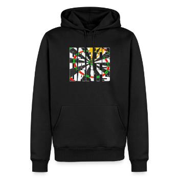 Dart - Männer Premium Bio Hoodie - Schwarz - Vorne - Nico (187cm)