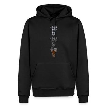 Bois de cerf rouge avec bois de cerf - Sweat à capuche Premium bio Homme - noir - Devant - Nico (187cm)