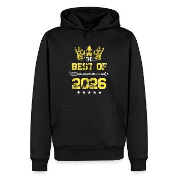 2026 meilleur de l’anniversaire - Sweat à capuche Premium bio Homme - noir - Devant - Nico (187cm)