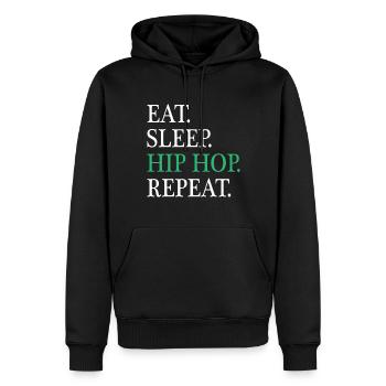 Eat Sleep HipHop Repeat - Männer Premium Bio Hoodie - Schwarz - Vorne - Nico (187cm)