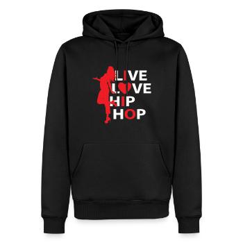 Just a Girl Who Loves HipHop - Männer Premium Bio Hoodie - Schwarz - Vorne - Nico (187cm)