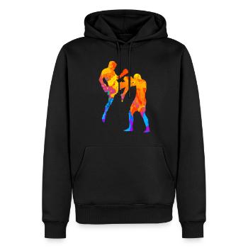 Kickboxing Boxe thaïlandaise MMA Krav Maga - Sweat à capuche Premium bio Homme - noir - Devant - Nico (187cm)