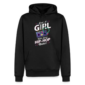 Just a Girl Who Loves HipHop - Männer Premium Bio Hoodie - Schwarz - Vorne - Nico (187cm)