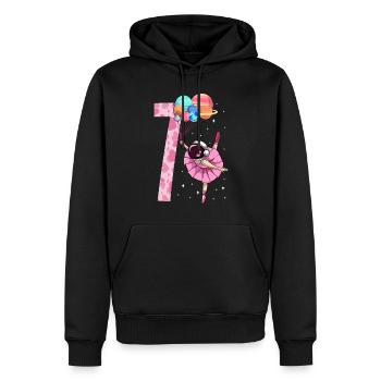 Ballerina astronaute Fille 7ème anniversaire - Sweat à capuche Premium bio Homme - noir - Devant - Nico (187cm)