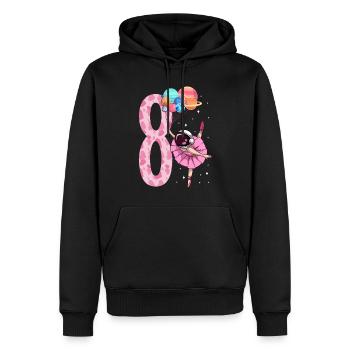 Ballerine astronaute Fille 8ème anniversaire - Sweat à capuche Premium bio Homme - noir - Devant - Nico (187cm)