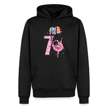 Ballerina astronaute Fille 7ème anniversaire - Sweat à capuche Premium bio Homme - noir - Devant - Nico (187cm)