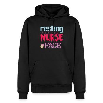 KRANKENSCHWESTER Resting nurse face - Männer Premium Bio Hoodie - Schwarz - Vorne - Nico (187cm)
