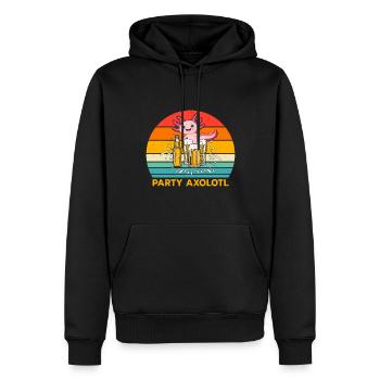 Axolotls Ist Mein Geisttier Mit Party-axolotl - Männer Premium Bio Hoodie - Schwarz - Vorne - Nico (187cm)