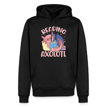 Facilement distrait par la lecture d’Axolotl Are My Spirit - Sweat à capuche Premium bio Homme - noir - Devant - Nico (187cm)