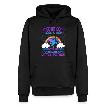 Les licornes licornes ne perdent pas le sommeil - Sweat à capuche Premium bio Homme - noir - Devant - Nico (187cm)