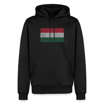 Drapeau de la Hongrie - Sweat à capuche Premium bio Homme - noir - Devant - Nico (187cm)