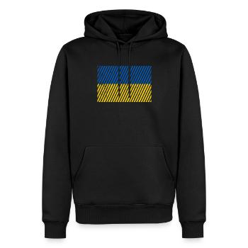 Ukraine Flagge - Männer Premium Bio Hoodie - Schwarz - Vorne - Nico (187cm)