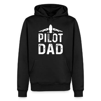 Pilot Dad - Airport Plane Pilot Airplane Pilot Dad - Sweat à capuche Premium bio Homme - noir - Devant - Nico (187cm)