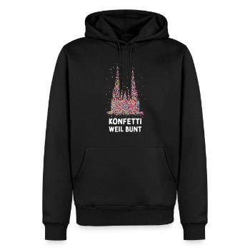 Kölner Dom Karneval Konfetti Fastelovend Jeck - Männer Premium Bio Hoodie - Schwarz - Vorne - Nico (187cm)