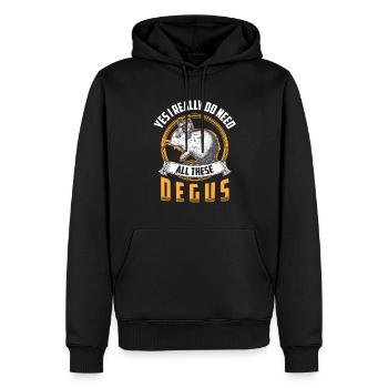 Brauche all diese Degu Nagetier Stauchratte - Männer Premium Bio Hoodie - Schwarz - Vorne - Nico (187cm)