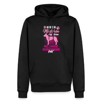 Mädchen das ihren Hollandse Herdershond liebt - Männer Premium Bio Hoodie - Schwarz - Vorne - Nico (187cm)
