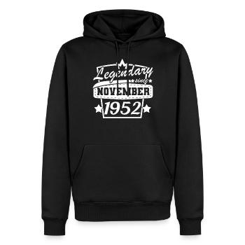 Legendär seit November 1952 Retro Sprüche - Männer Premium Bio Hoodie - Schwarz - Vorne - Nico (187cm)