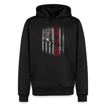 Zum Trommeln geboren - Schlagzeuger - Männer Premium Bio Hoodie - Schwarz - Vorne - Nico (187cm)