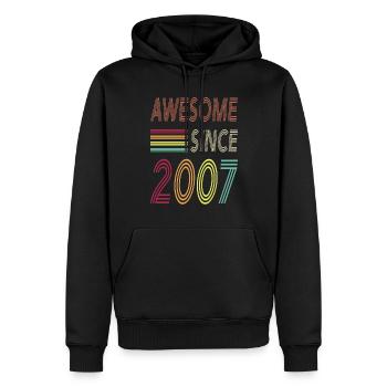 Génial depuis 2007 - Sweat à capuche Premium bio Homme - noir - Devant - Nico (187cm)