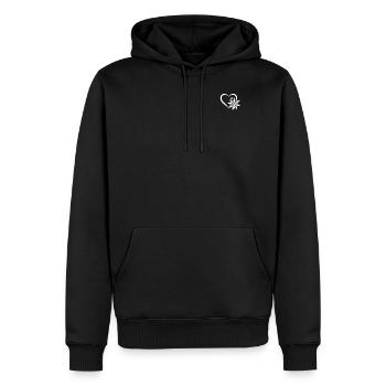Fleur de cœur de montagne Edelweiss Fleur d’Edelweiss - - Sweat à capuche Premium bio Homme - noir - Devant - Nico (187cm)