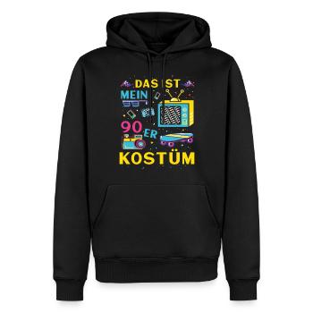 Das ist mein 90er Kostüm - Männer Premium Bio Hoodie - Schwarz - Vorne - Nico (187cm)