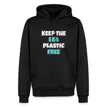 Keep The Sea Plastic Free Protection de l’environnement Sauvez la mer - Sweat à capuche Premium bio Homme - noir - Devant - Nico (187cm)
