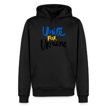 Stand with Ukraine Peace No War - Männer Premium Bio Hoodie - Schwarz - Vorne - Nico (187cm)