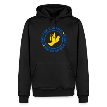 Stand with Ukraine Peace No War - Männer Premium Bio Hoodie - Schwarz - Vorne - Nico (187cm)