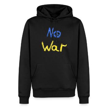 Soutenez l’Ukraine, la paix et non la guerre - Sweat à capuche Premium bio Homme - noir - Devant - Nico (187cm)